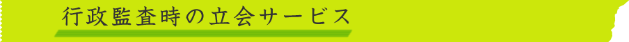 行政監査時の立会サービス
